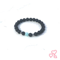 Black Onyx and Amazonite Aromatherapy Bracelet