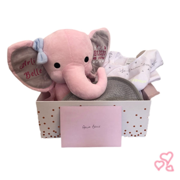 Newborn Keepsake Personalised Elephant Gift Box