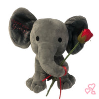 I Love You “Name” Keepsake Elephant with Rose